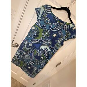 Ann Taylor women’s size 10 blue green floral paisley dress